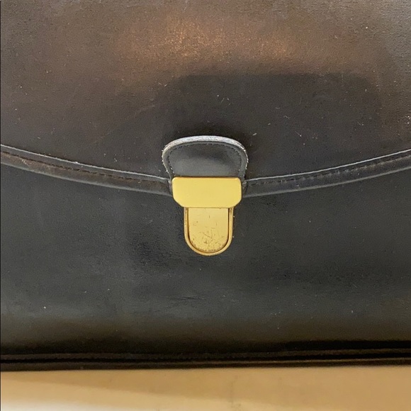 Coach Navy Leather Briefcase Satchel with Strap - Picture 4 of 7